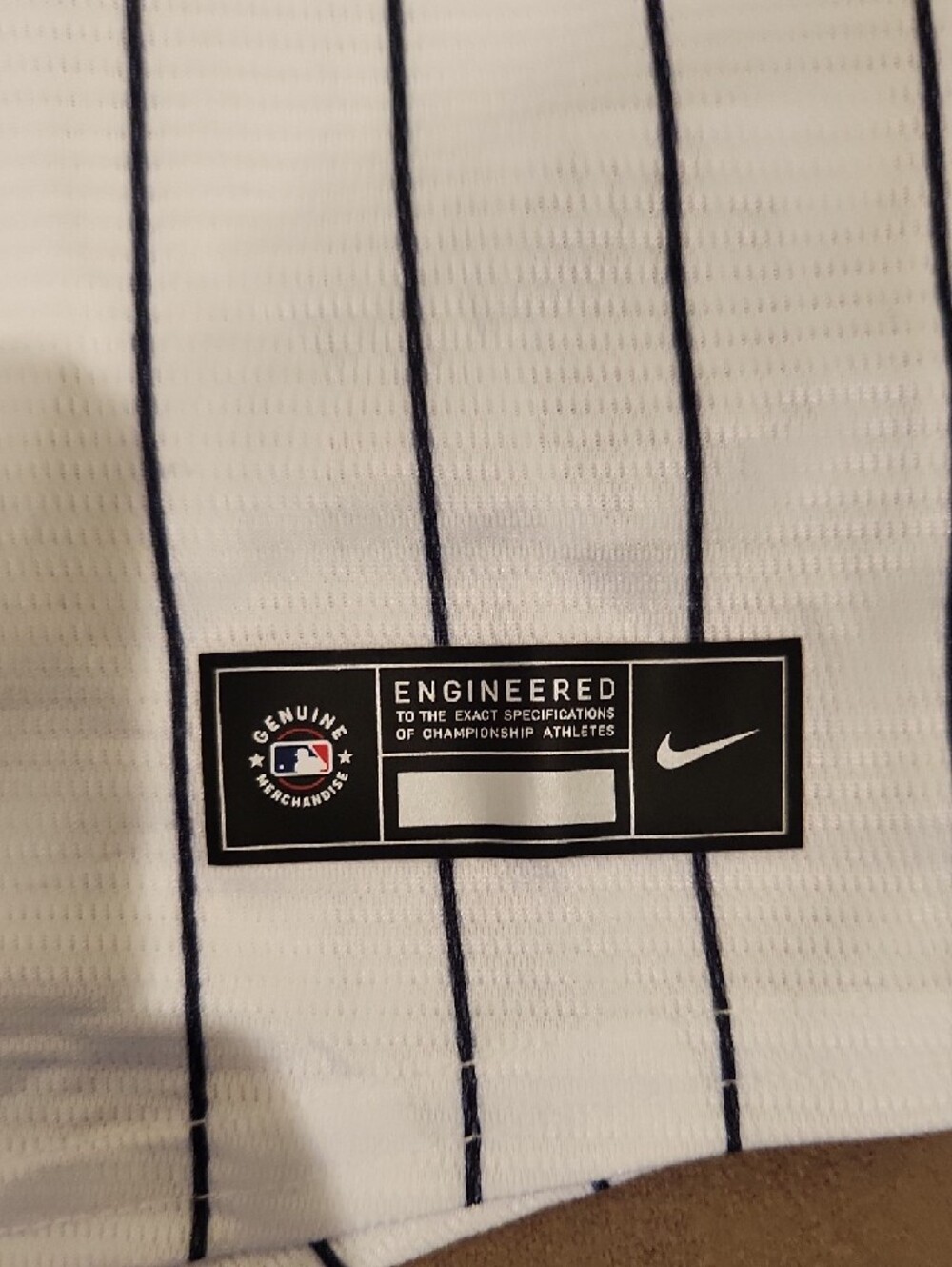 Nike White & Navy Pinstripe Youth Yankees Baseball Jersey Size 3T - Picture 3 of 6